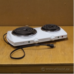 Salton White Double Burner Electric Hot Plate